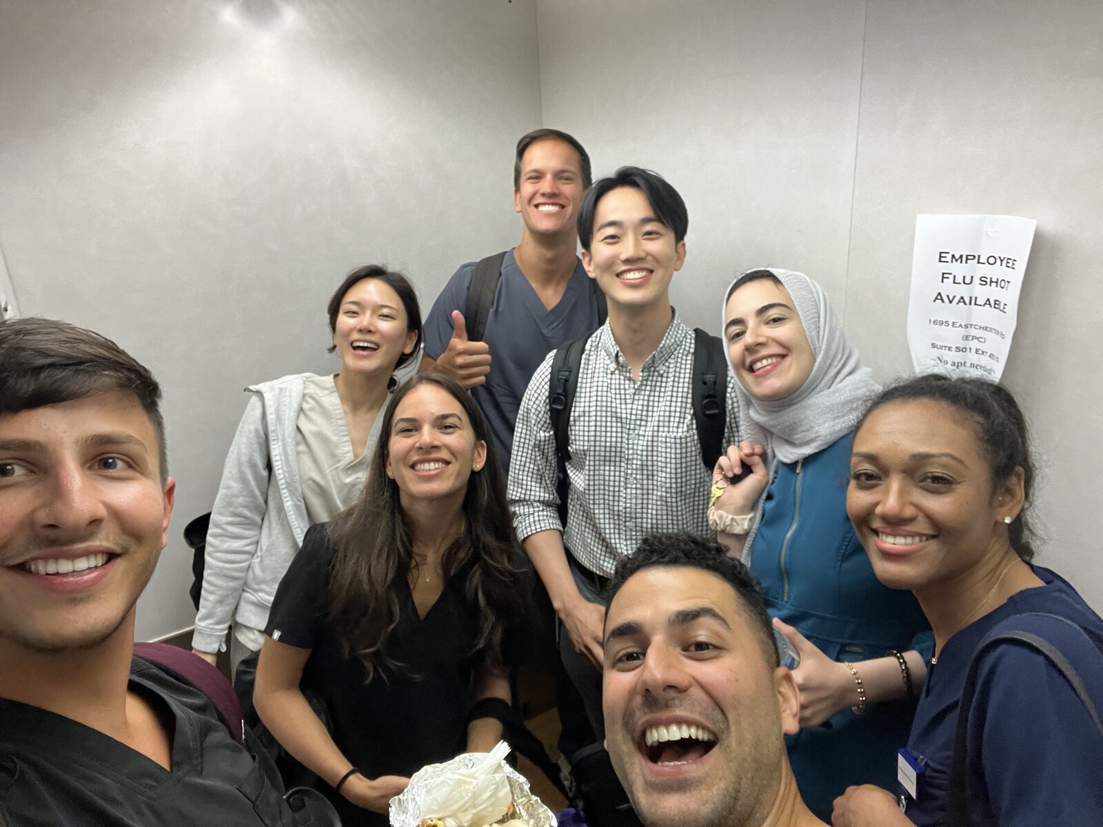 Dr. Shiloah with co-residents, moment 2