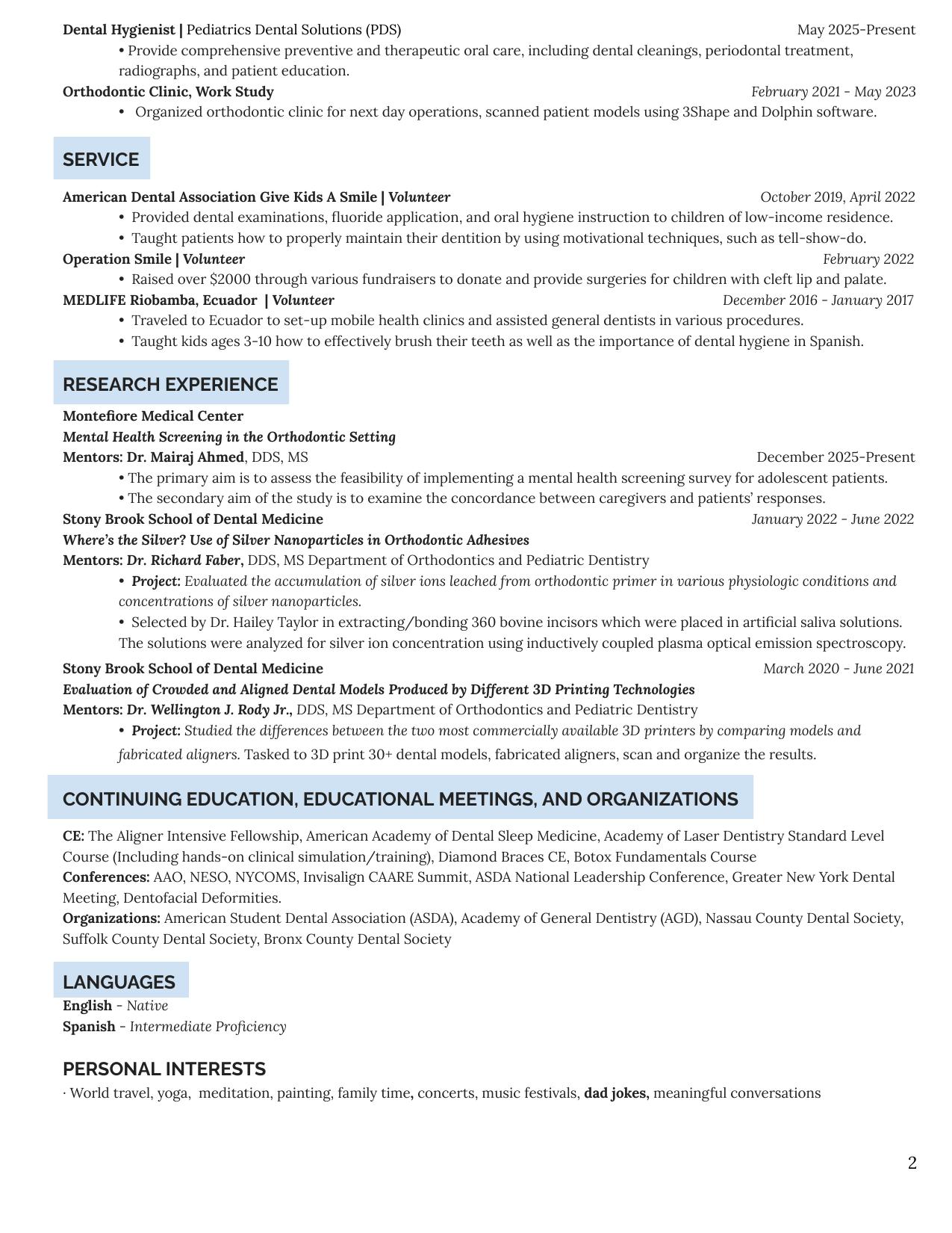Curriculum Vitae — page 2